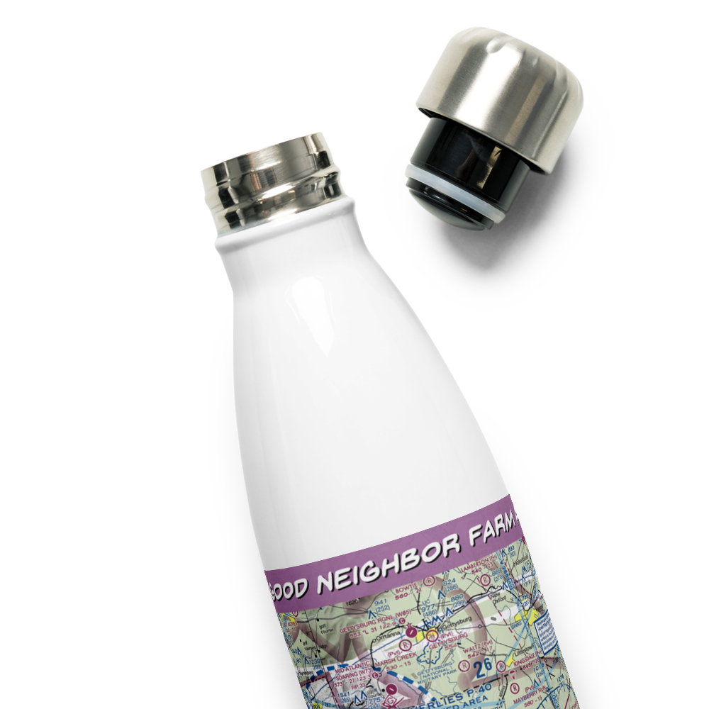 Good Neighbor Farm Airport (MD74) VFR Sectional Water Bottle 