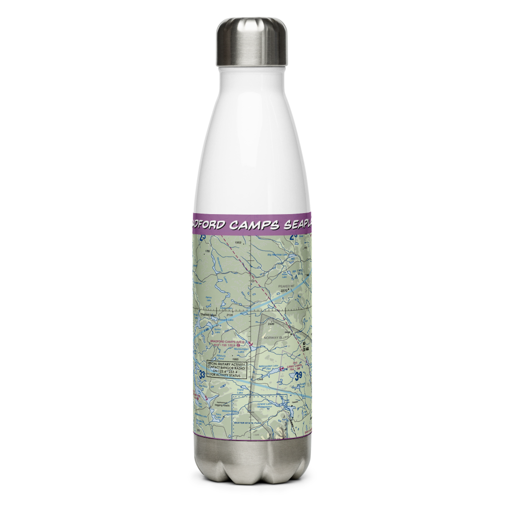 Bradford Camps Seaplane Base (ME3) VFR Sectional Water Bottle 