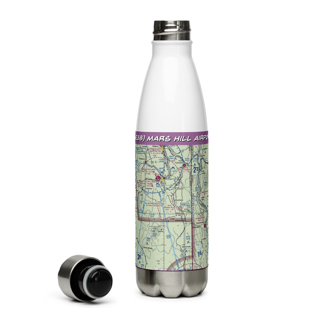 Mars Hill Airport (ME38) VFR Sectional Water Bottle 