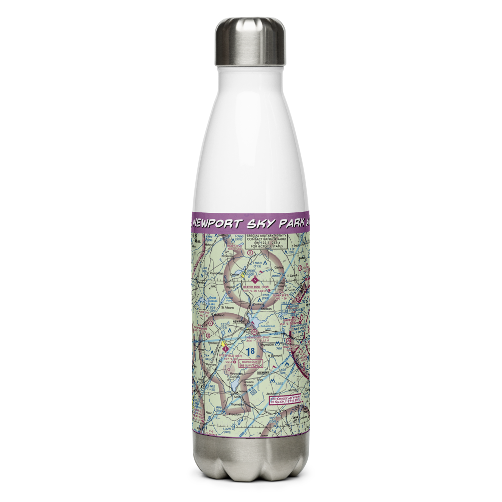 Newport Sky Park Airport (ME68) VFR Sectional Water Bottle 