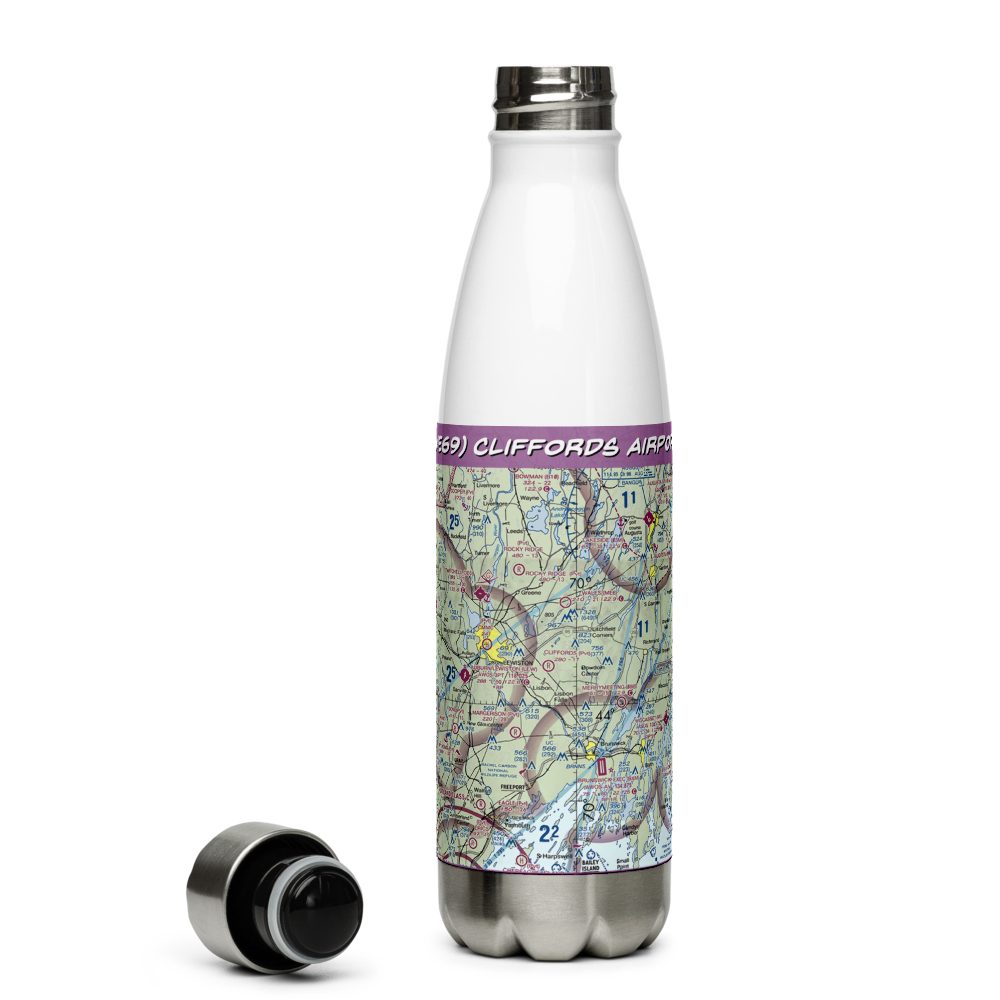 Cliffords Airport (ME69) VFR Sectional Water Bottle 