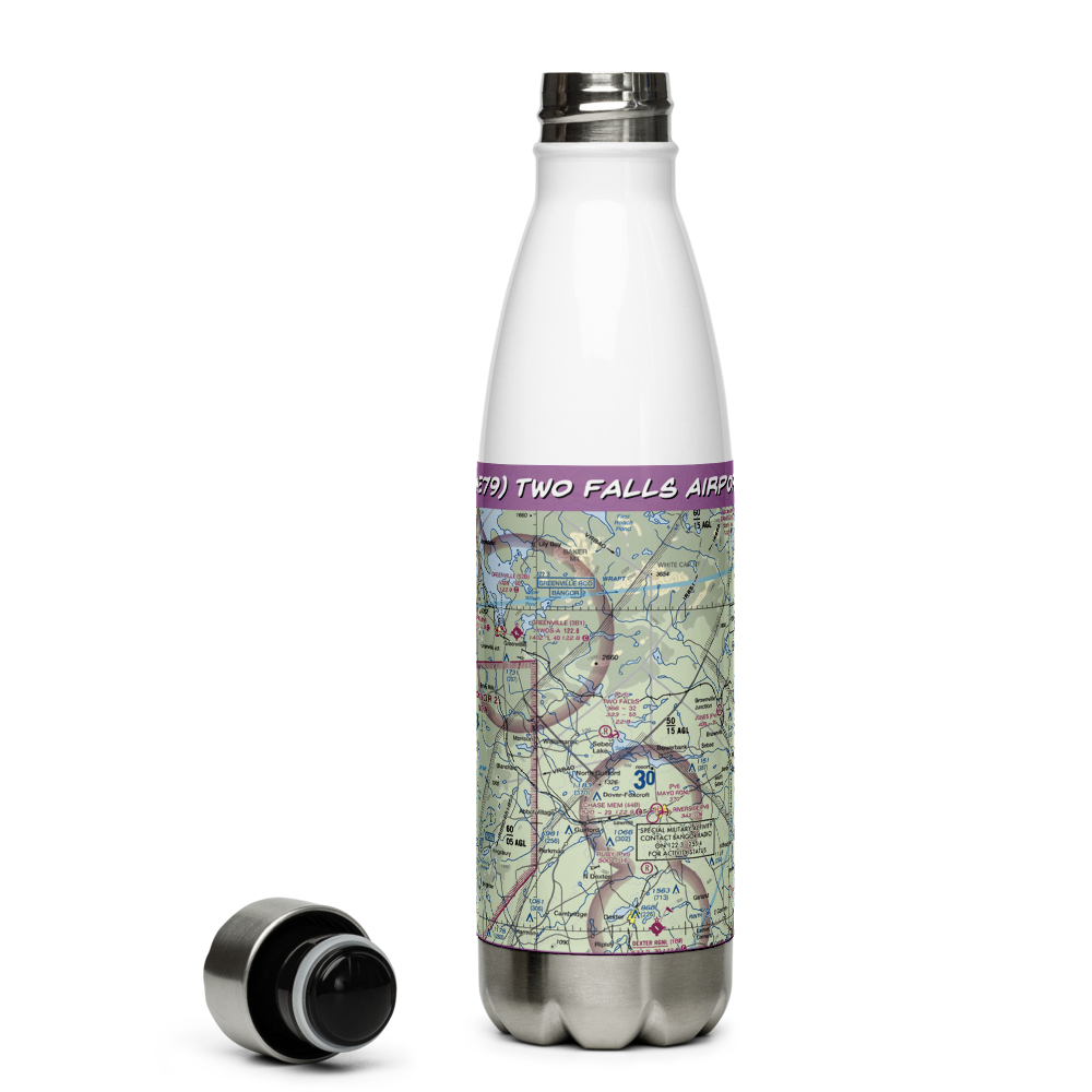 Two Falls Airport (ME79) VFR Sectional Water Bottle 