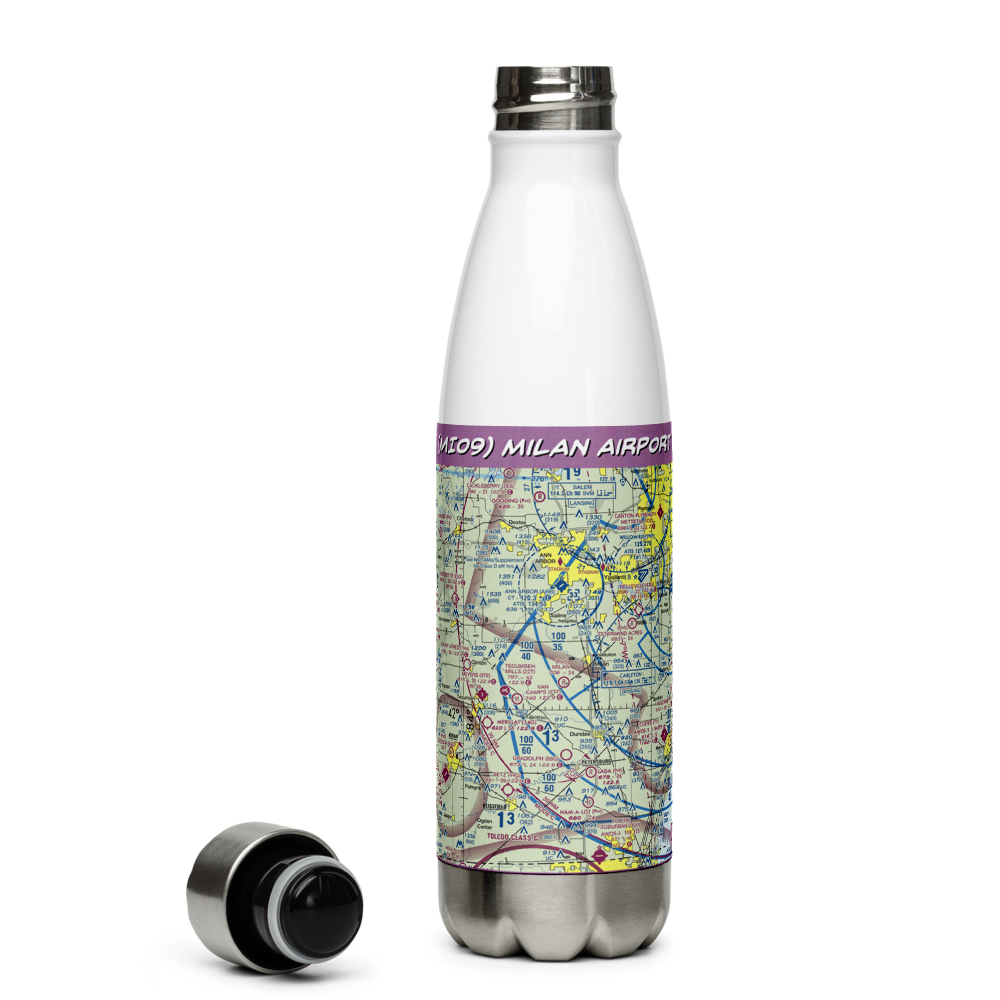 Milan Airport (MI09) VFR Sectional Water Bottle 