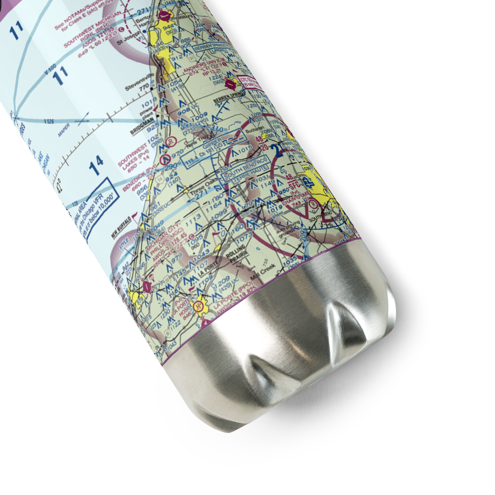 Myers Airport (MI25) VFR Sectional Water Bottle 