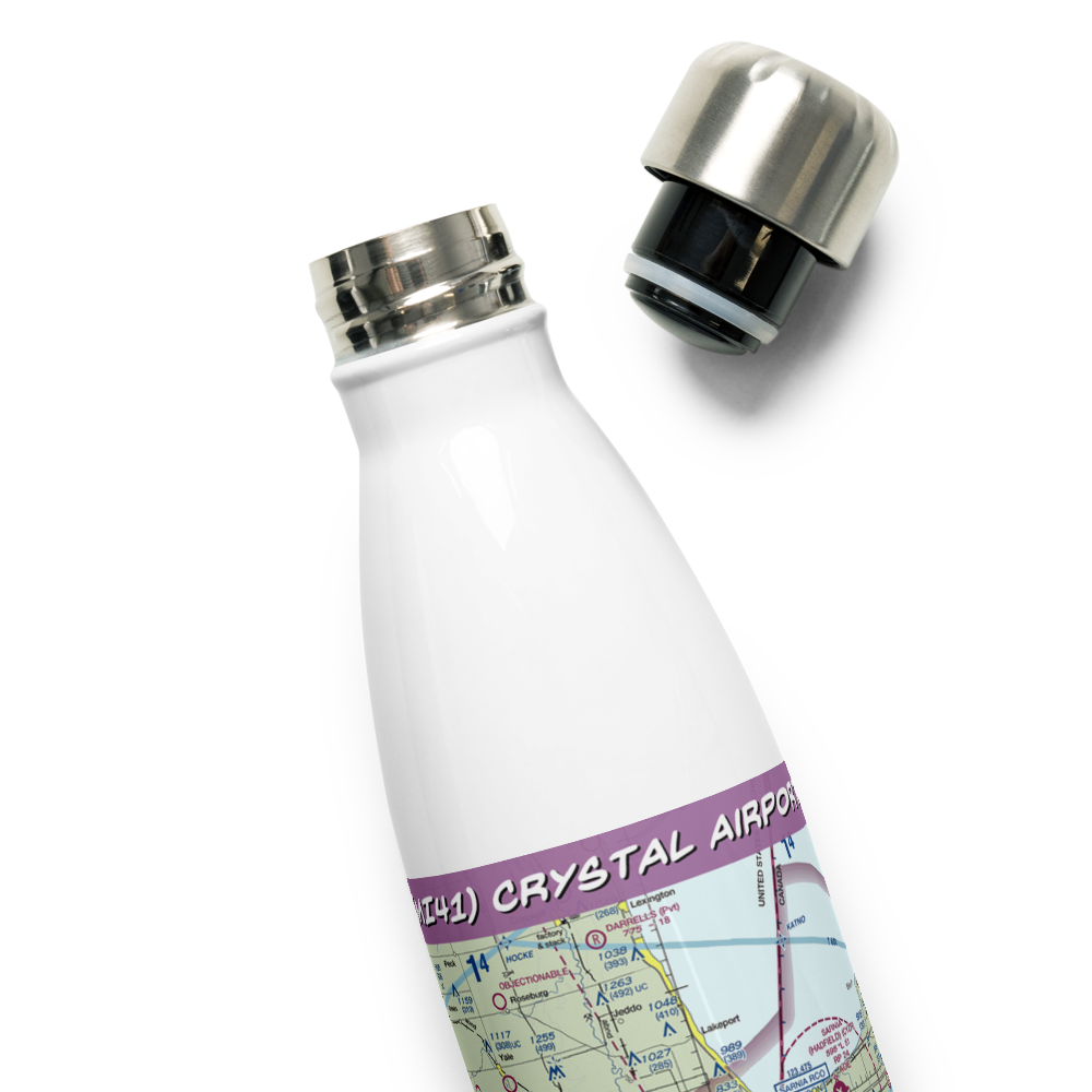 Crystal Airport (MI41) VFR Sectional Water Bottle 