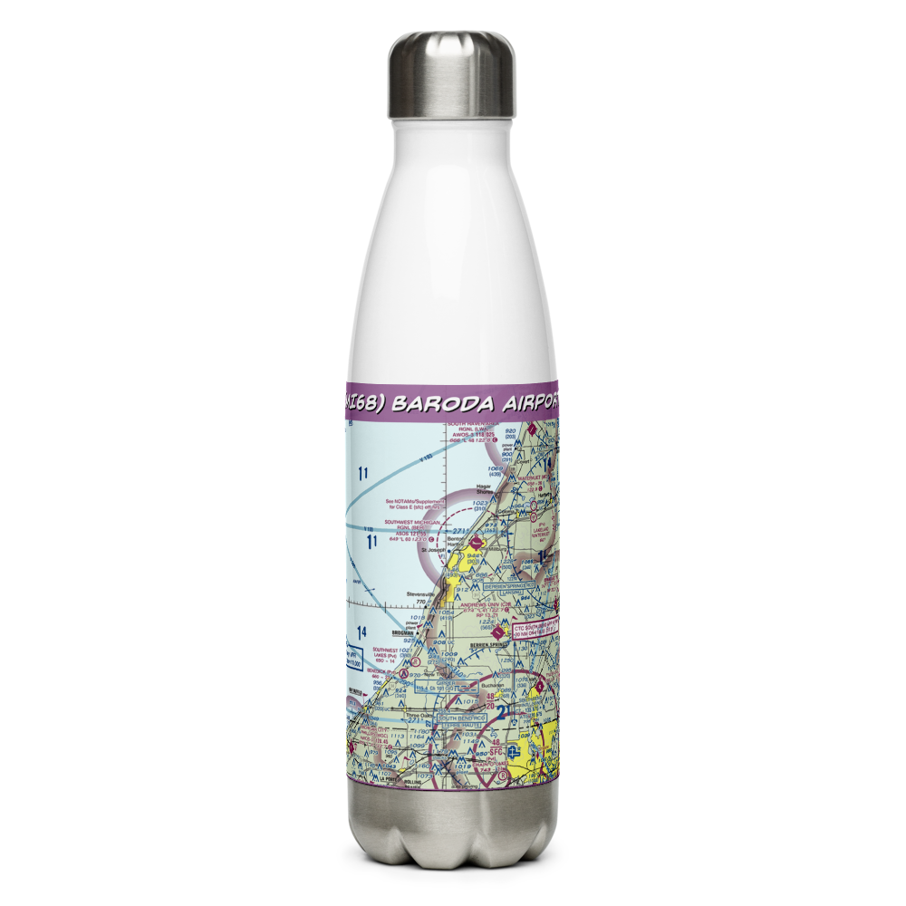 Baroda Airport (MI68) VFR Sectional Water Bottle 