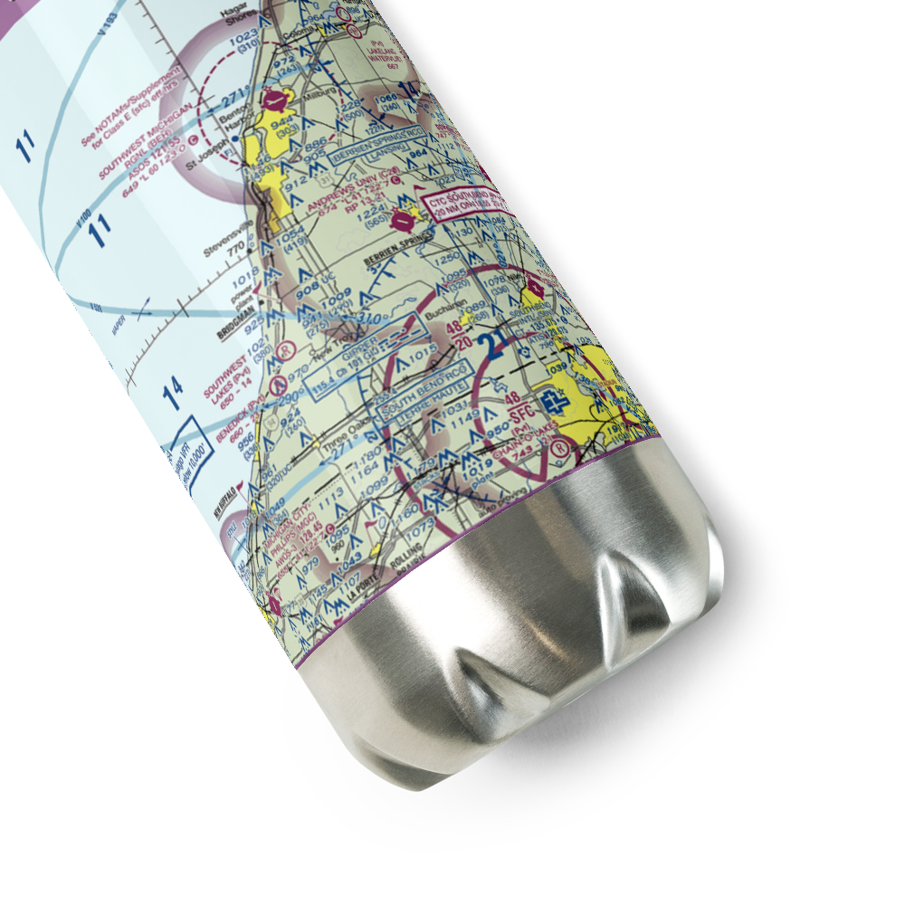 Baroda Airport (MI68) VFR Sectional Water Bottle 