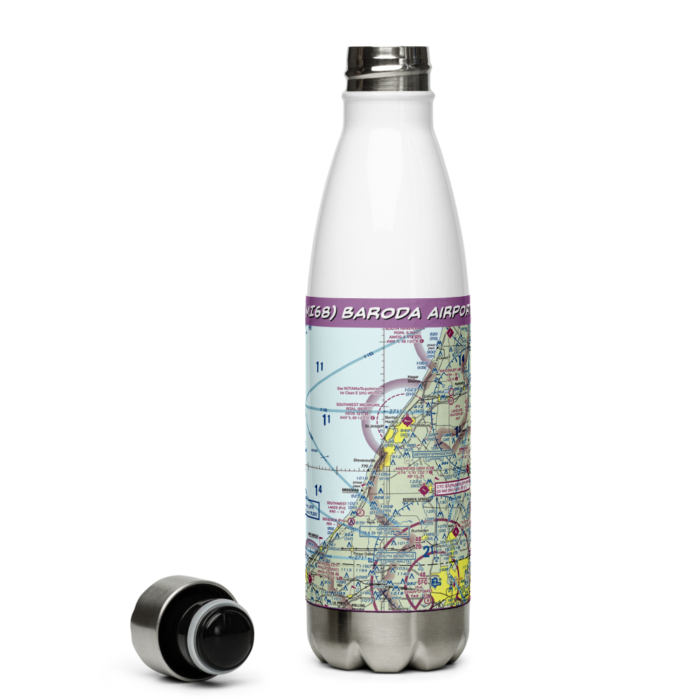 Baroda Airport (MI68) VFR Sectional Water Bottle 