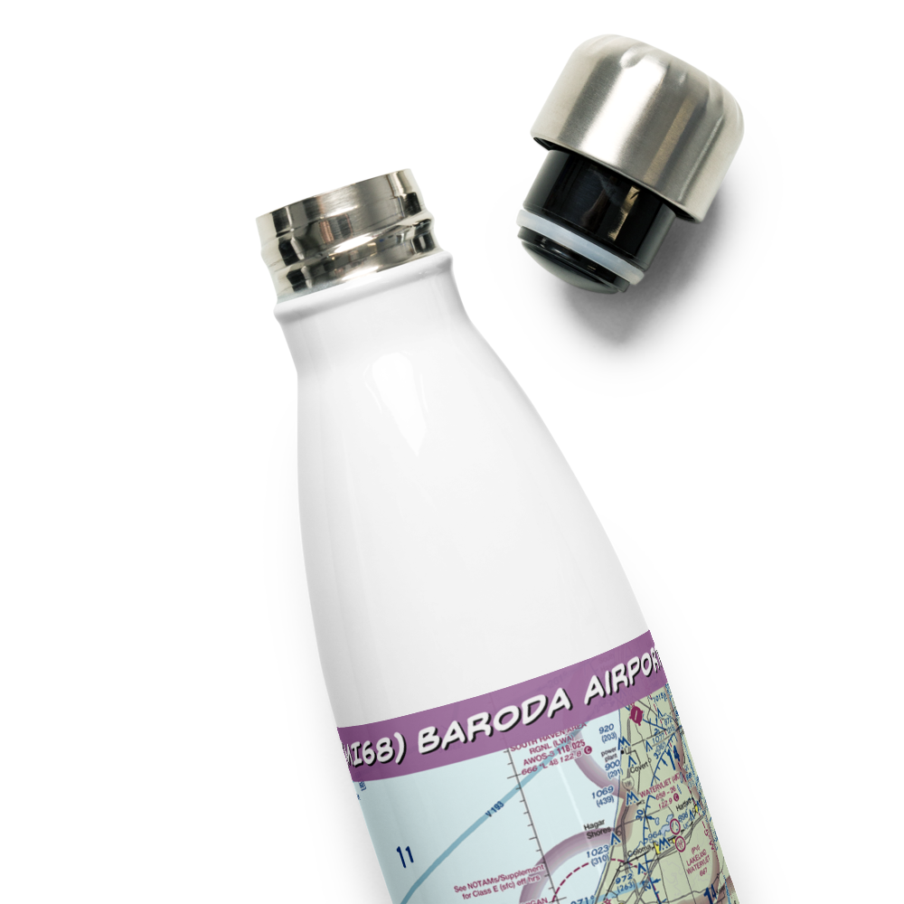 Baroda Airport (MI68) VFR Sectional Water Bottle 