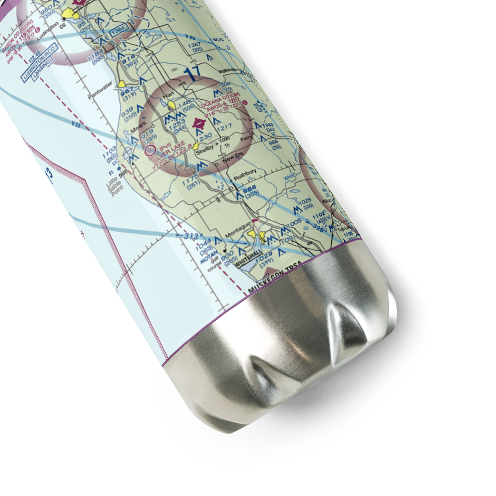 Silver Lake Airport (MI71) VFR Sectional Water Bottle 