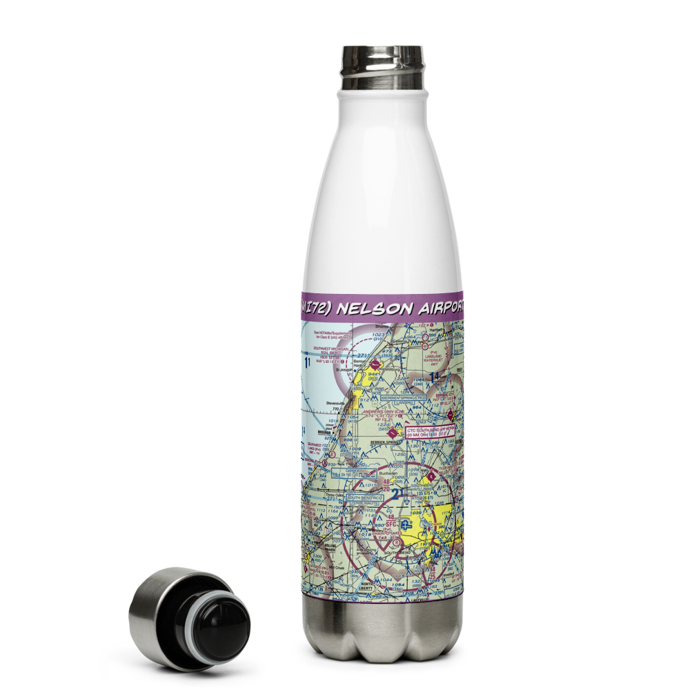 Nelson Airport (MI72) VFR Sectional Water Bottle 