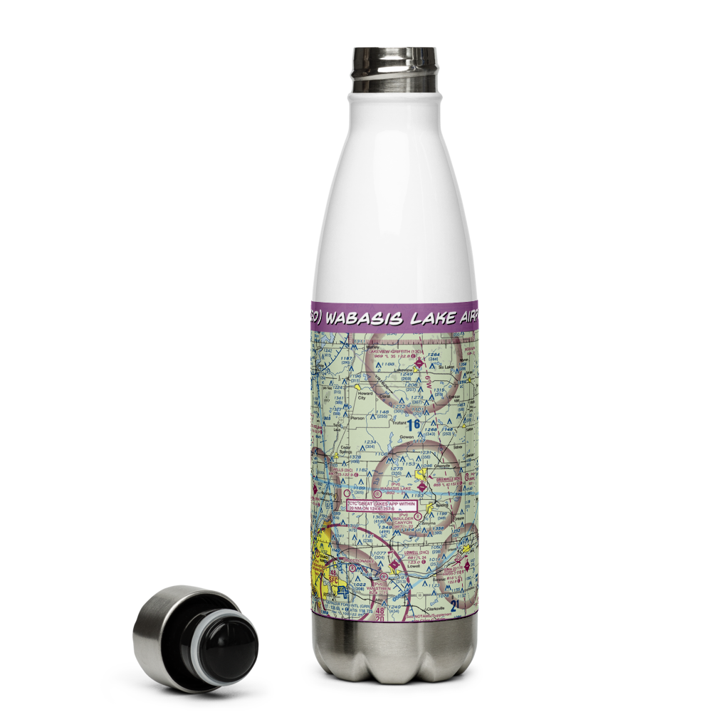 Wabasis Lake Airport (MI80) VFR Sectional Water Bottle 