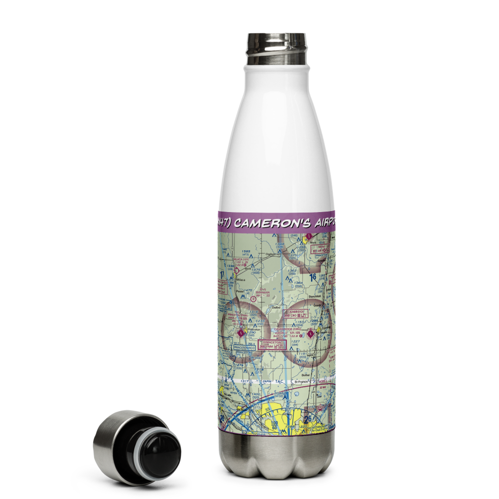 Cameron's Airport (MN47) VFR Sectional Water Bottle 