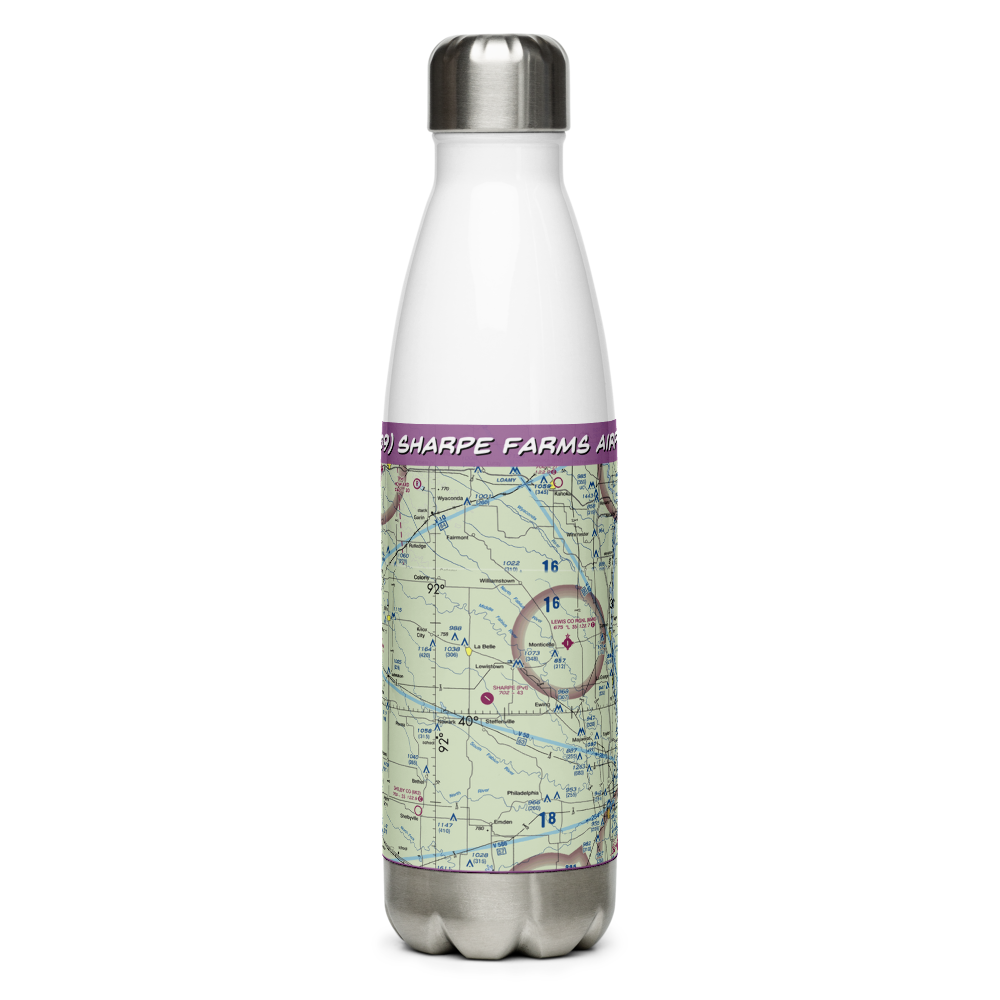 Sharpe Farms Airport (MO09) VFR Sectional Water Bottle 