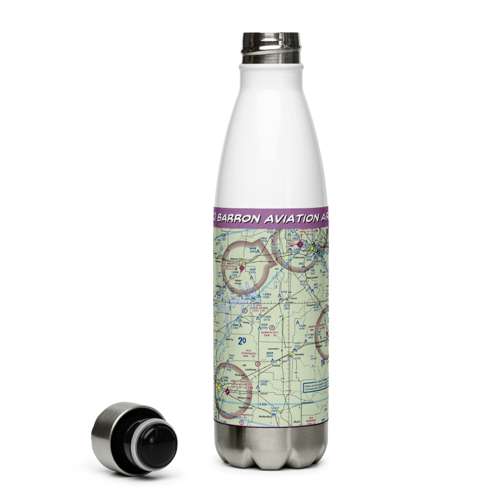 Barron Aviation Airport (MO11) VFR Sectional Water Bottle 