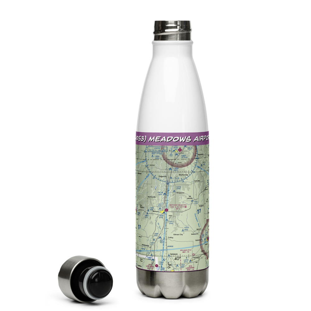 Meadows Airport (MO53) VFR Sectional Water Bottle 
