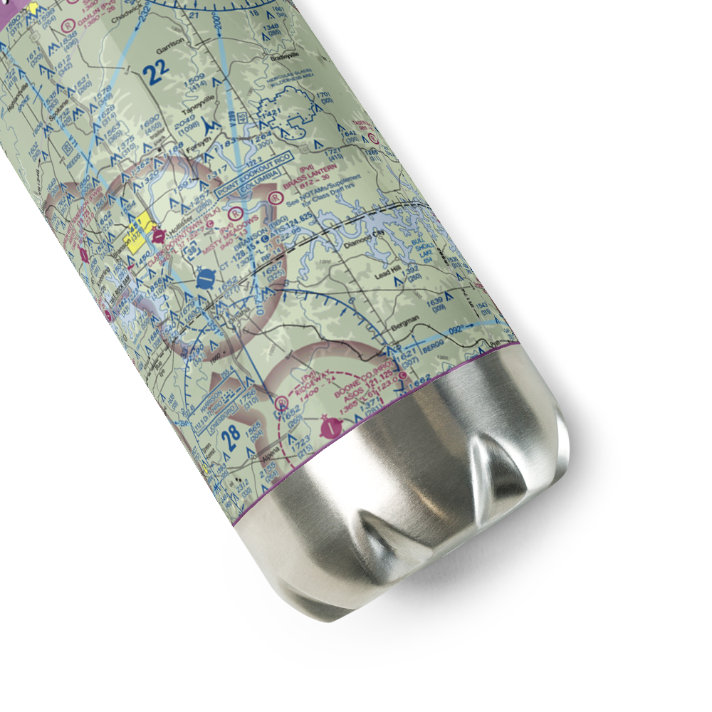 Misty Meadows Airport (MO65) VFR Sectional Water Bottle 