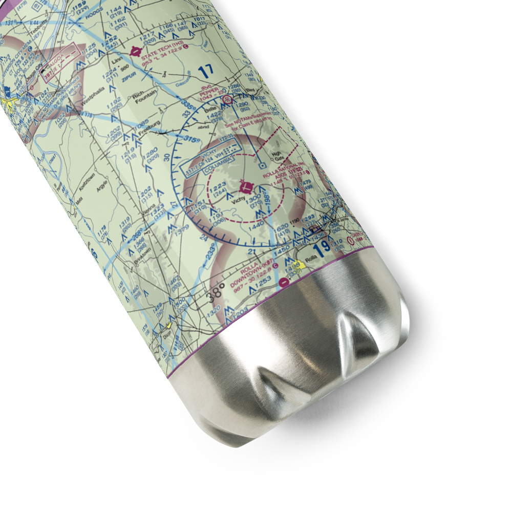 Stickle Cattle Farms Airport (MO78) VFR Sectional Water Bottle 