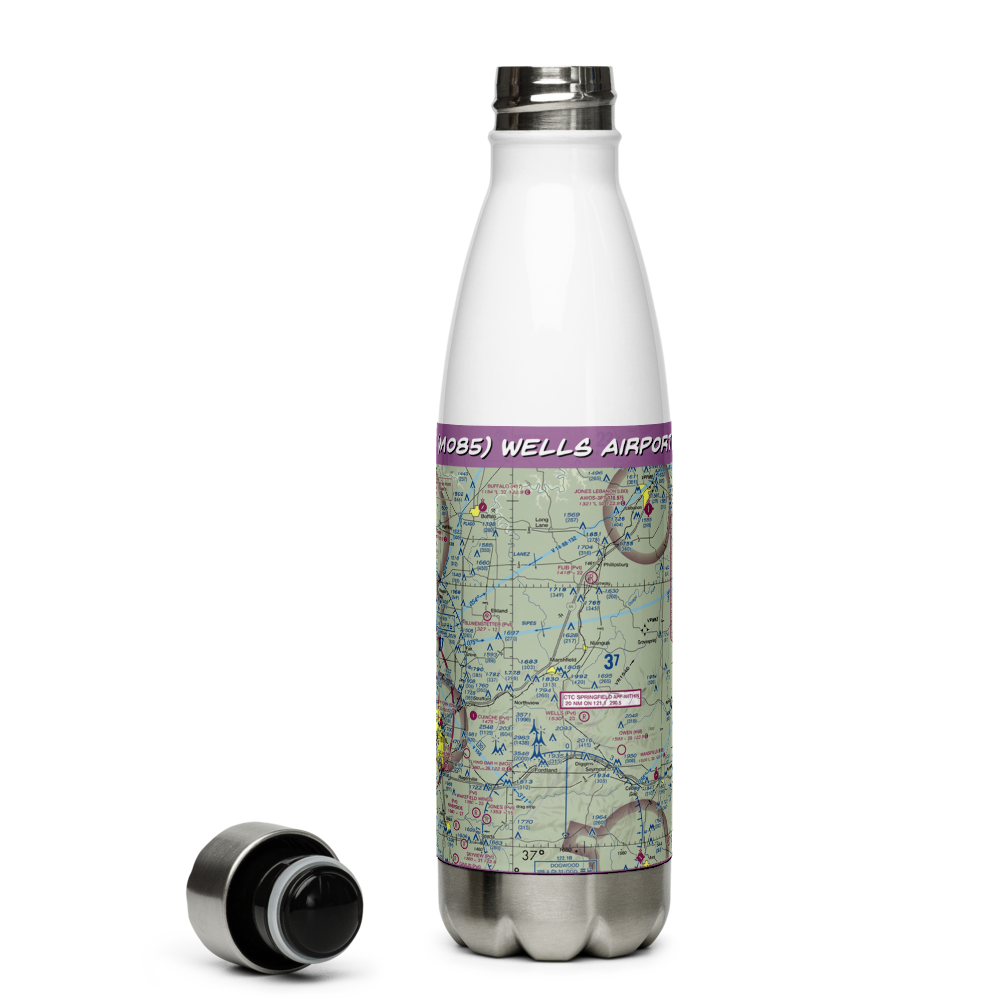 Wells Airport (MO85) VFR Sectional Water Bottle 