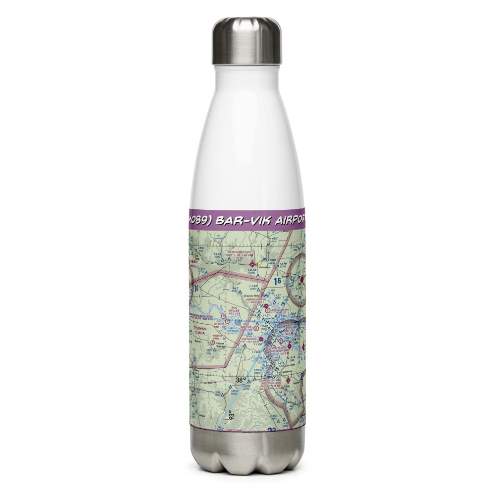 Bar-Vik Airport (MO89) VFR Sectional Water Bottle 