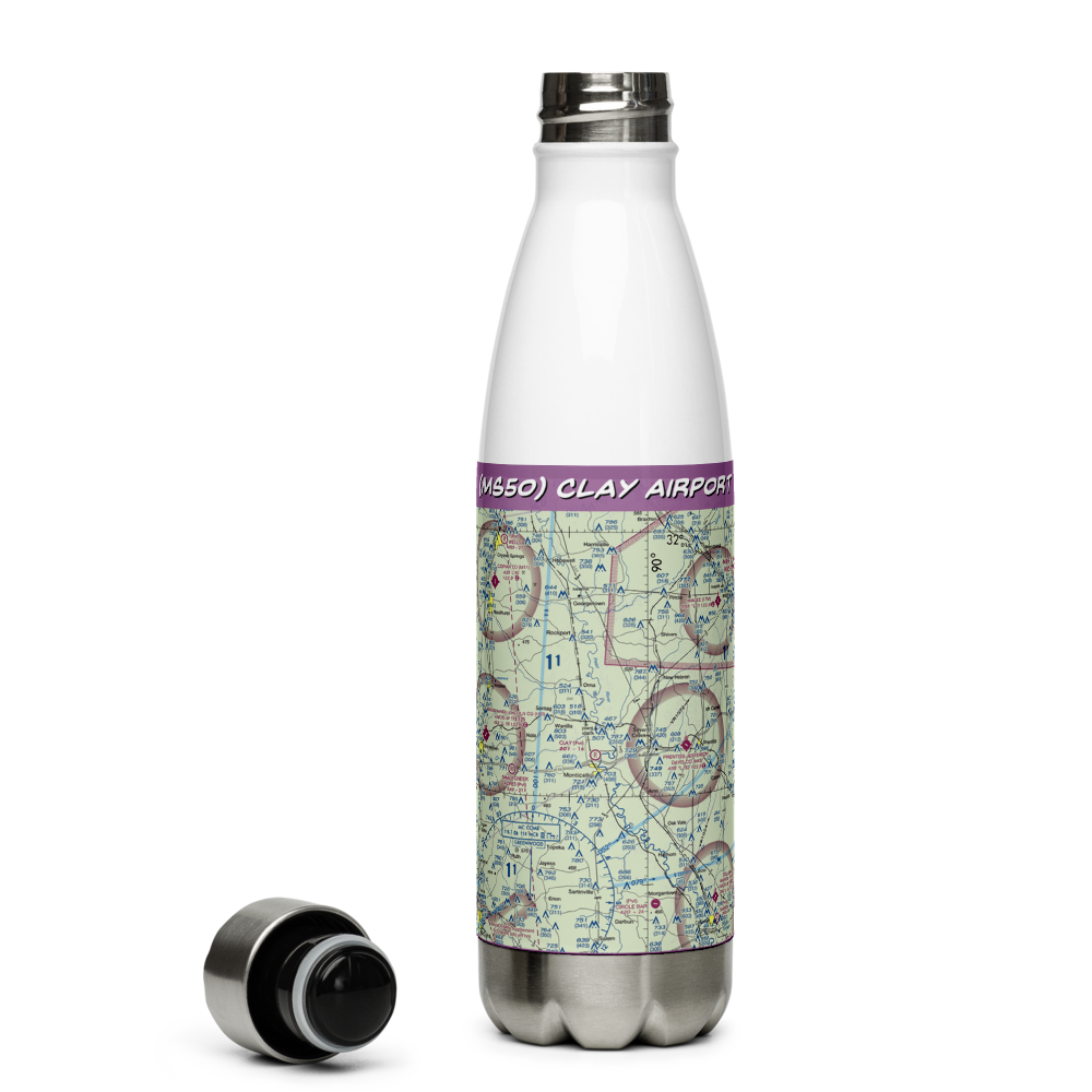 Clay Airport (MS50) VFR Sectional Water Bottle 