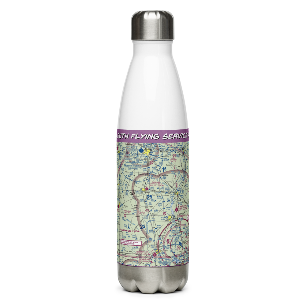 Leuth Flying Service Airport (MS52) VFR Sectional Water Bottle 