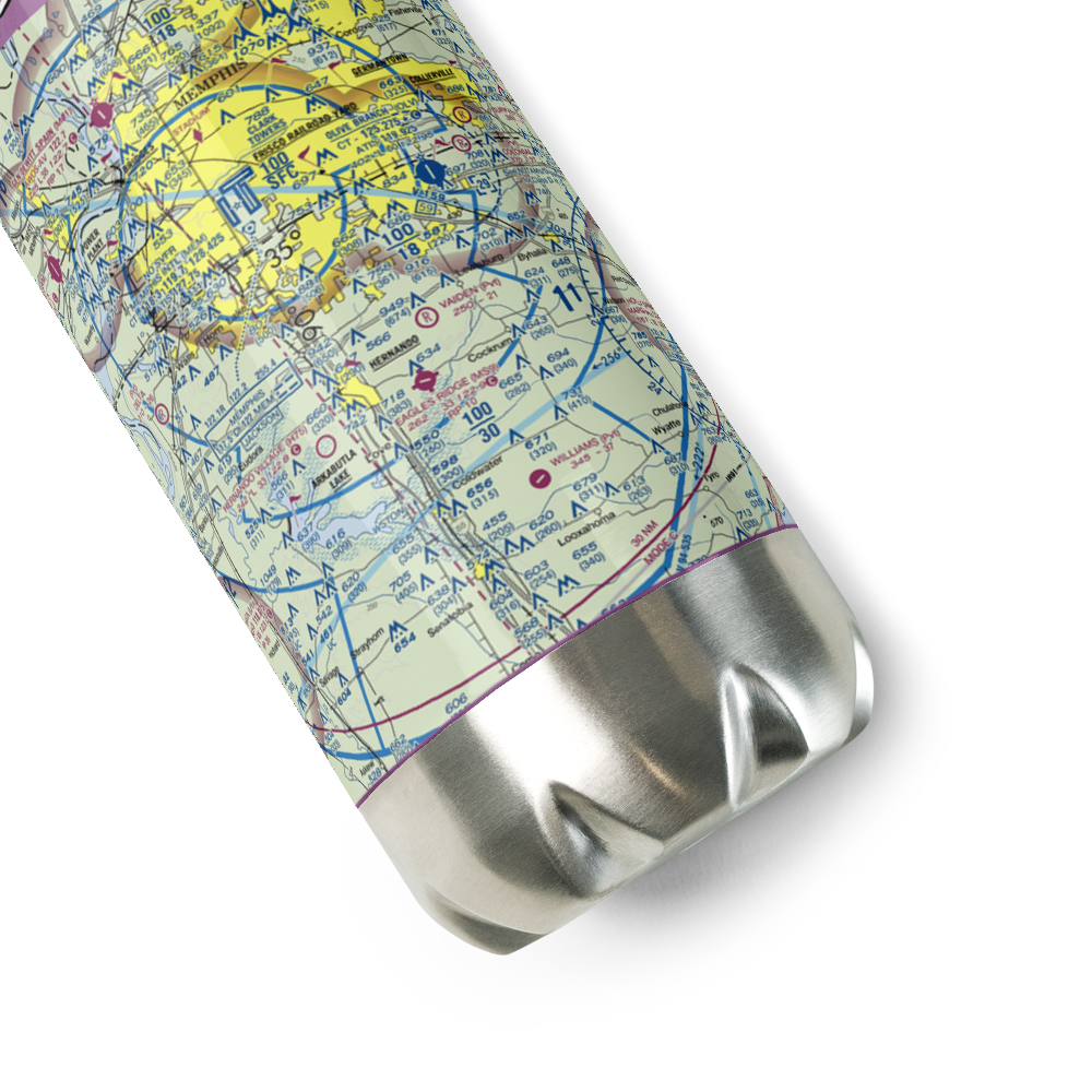 Vaiden Landing Airport (MS64) VFR Sectional Water Bottle 