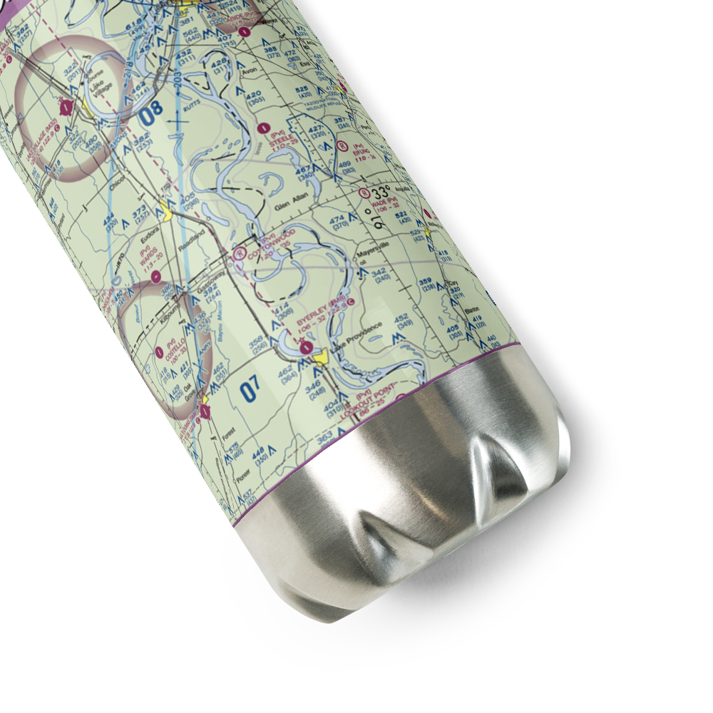 Oglesby Farms Inc. Airport (MS86) VFR Sectional Water Bottle 