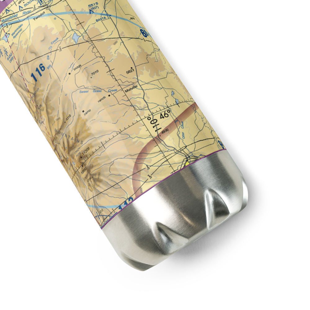 Cottontail Ranch Airport (MT36) VFR Sectional Water Bottle 