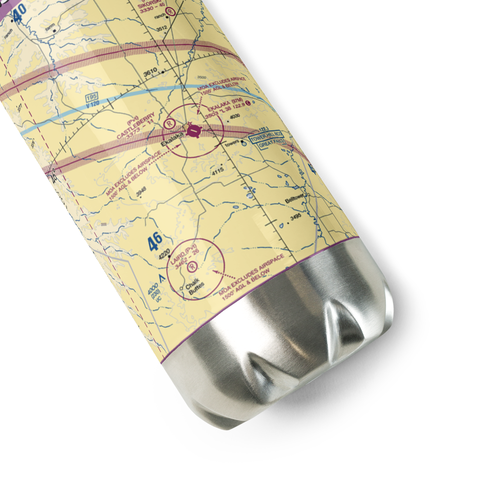 Castleberry Airport (MT45) VFR Sectional Water Bottle 