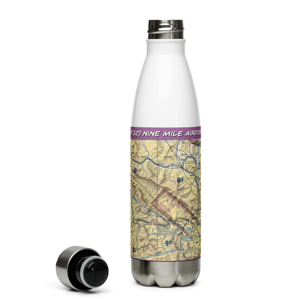 Nine Mile Airport (MT52) VFR Sectional Water Bottle 
