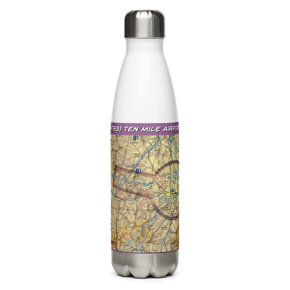 Ten Mile Airport (MT83) VFR Sectional Water Bottle 