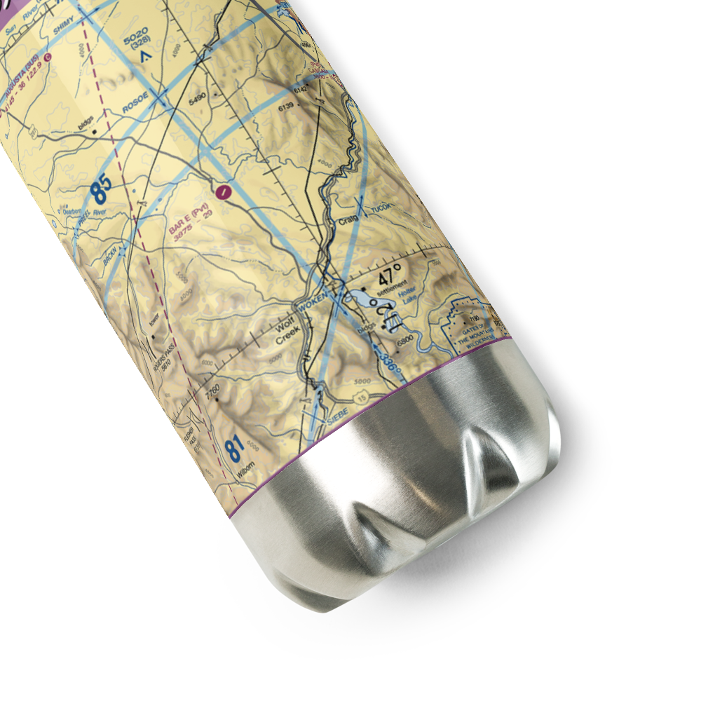 Bar E Airport (MT86) VFR Sectional Water Bottle 