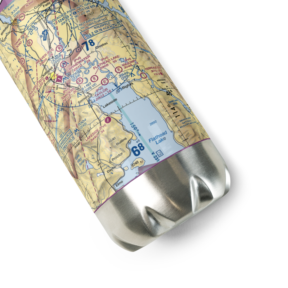 Flathead Lake Sky Ranch Airport (MT95) VFR Sectional Water Bottle 