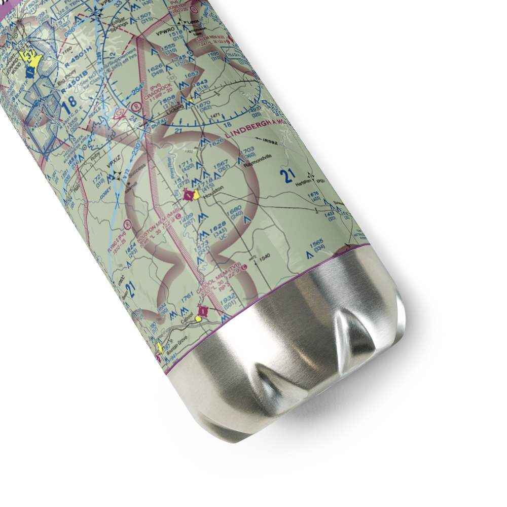 Piney Bend Airport (MU25) VFR Sectional Water Bottle 