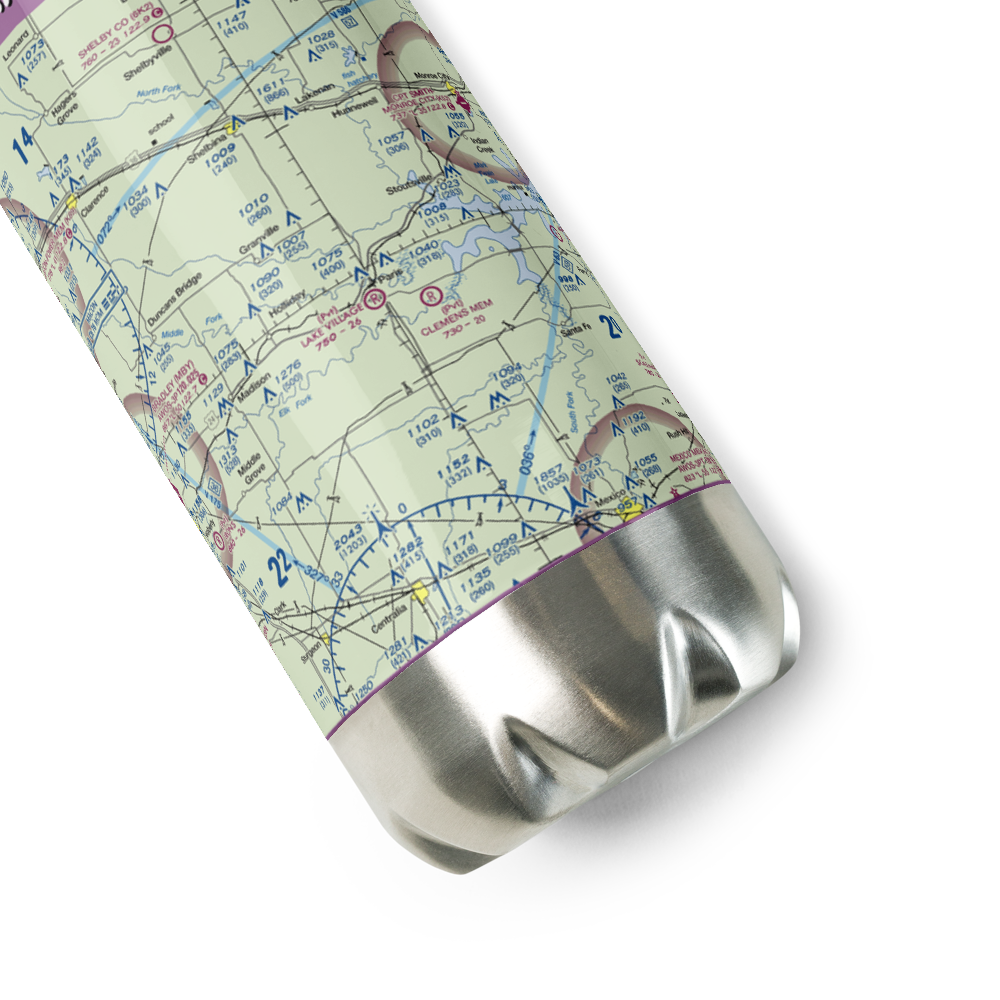 Lake Village Airport (MU40) VFR Sectional Water Bottle 