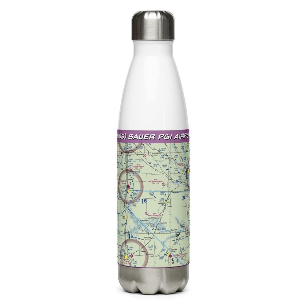 Bauer Pgi Airport (MU55) VFR Sectional Water Bottle 