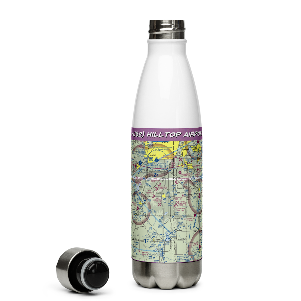 Hilltop Airport (MU62) VFR Sectional Water Bottle 