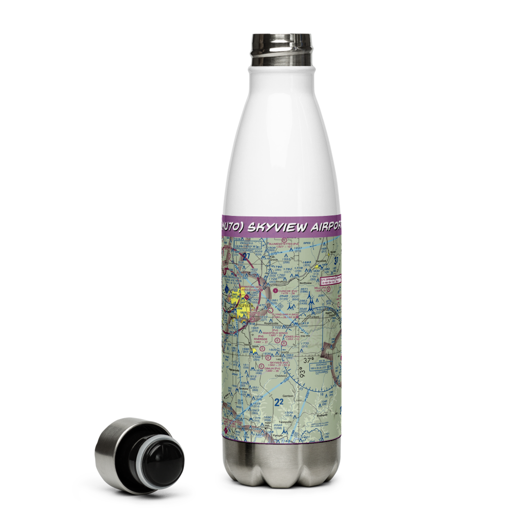Skyview Airport (MU70) VFR Sectional Water Bottle 
