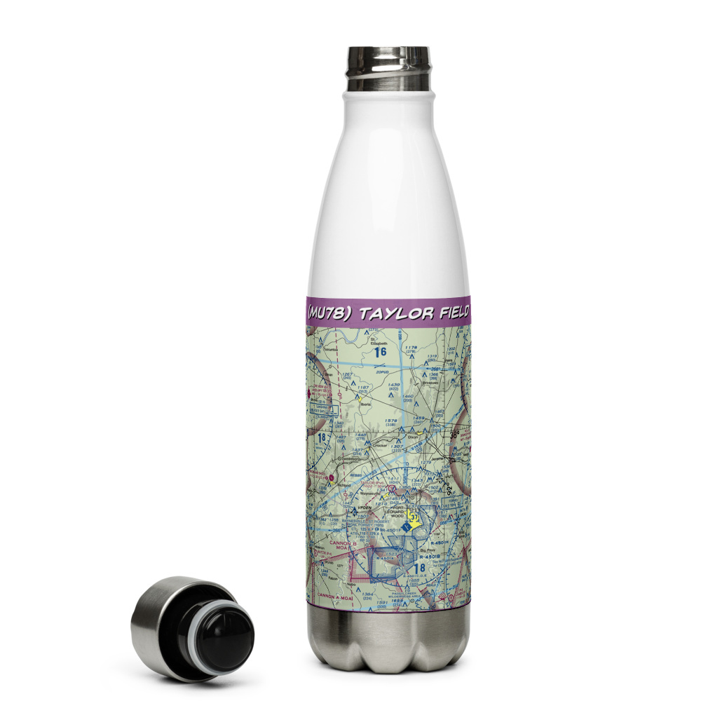 Taylor Field (MU78) VFR Sectional Water Bottle 