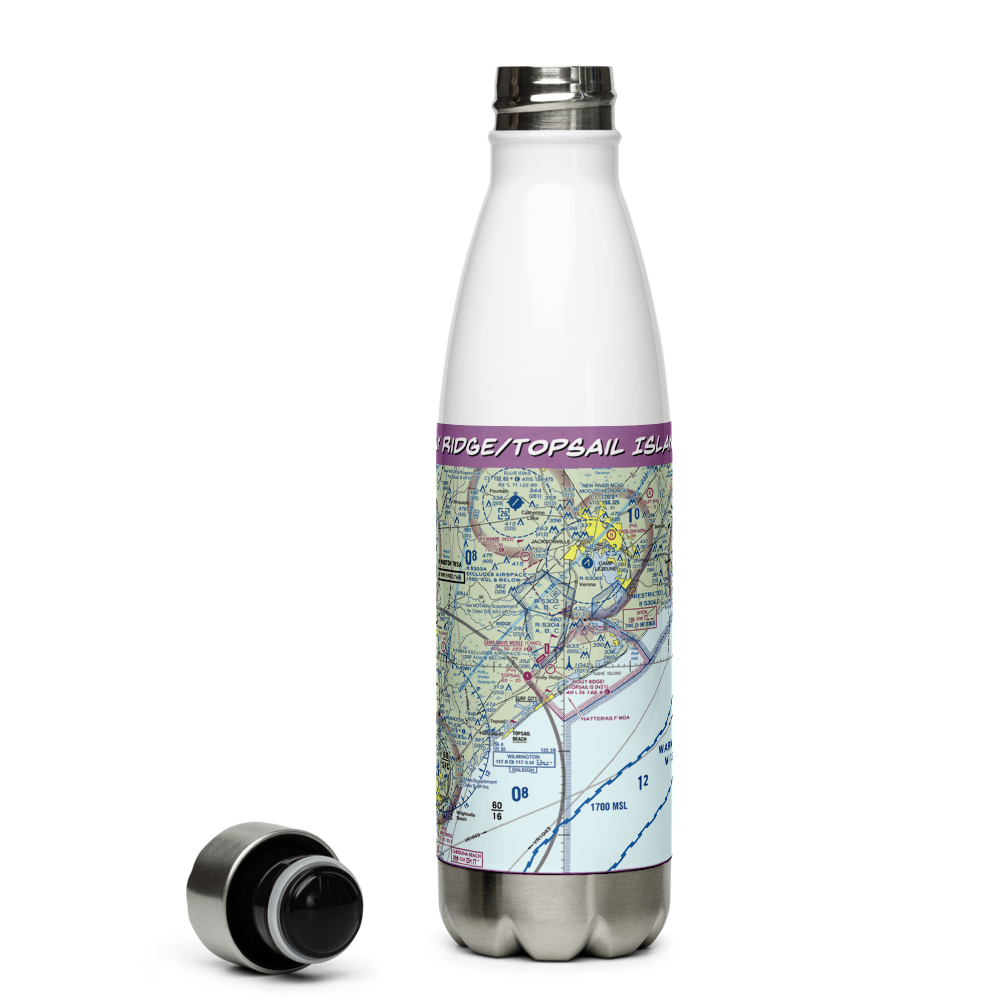 Holly Ridge/Topsail Island Airport (N21) VFR Sectional Water Bottle 