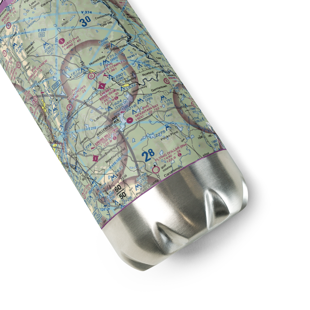 Cherry Ridge Airport (N30) VFR Sectional Water Bottle 