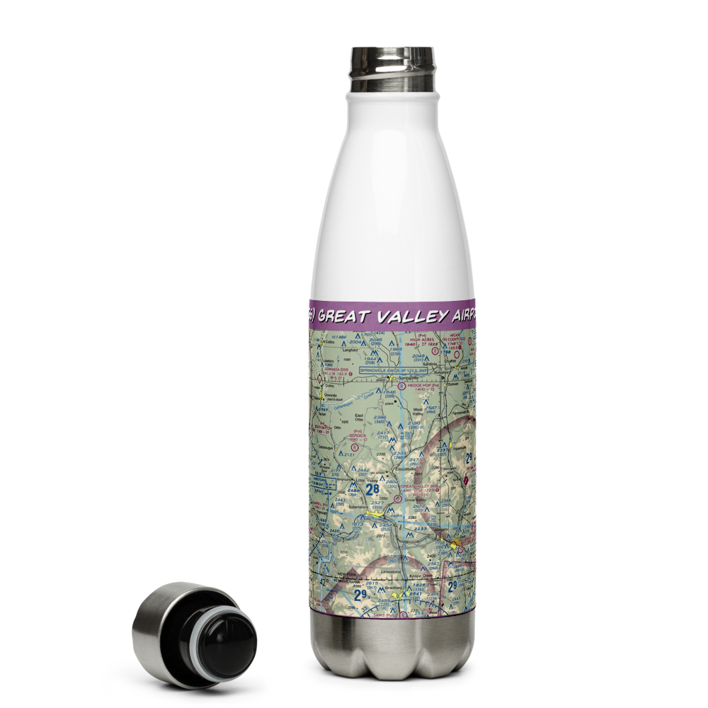 Great Valley Airport (N56) VFR Sectional Water Bottle 