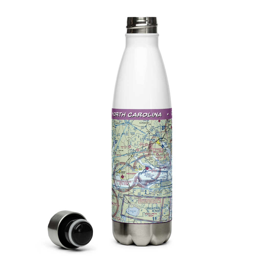 Harvey Point Defense Testing Activity Airport (NC01) VFR Sectional Water Bottle 