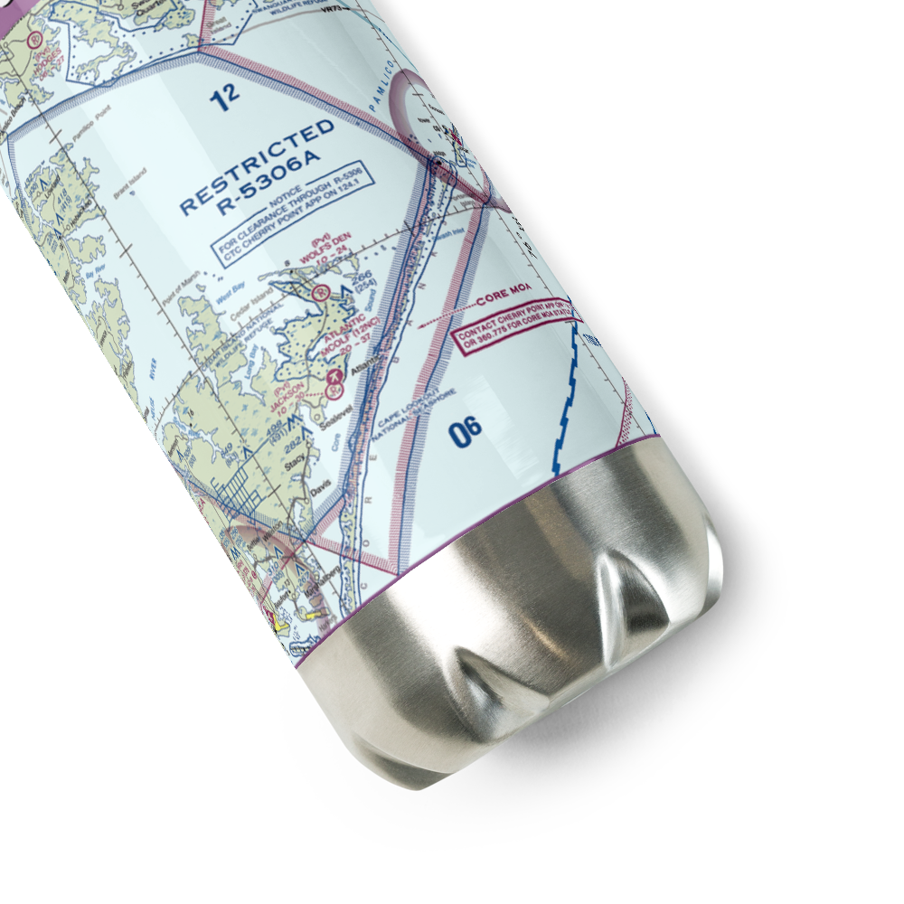 Wolf's Den Airport (NC17) VFR Sectional Water Bottle 