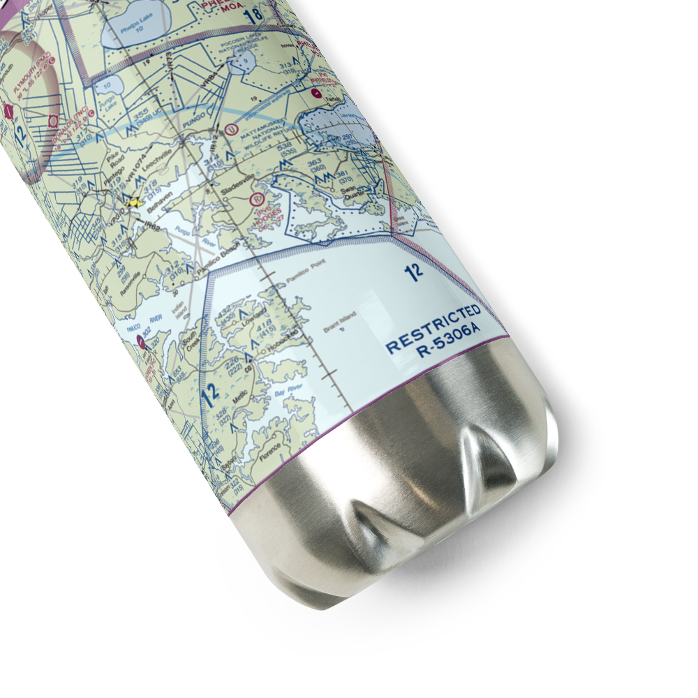 Hodges Farm Airport (NC73) VFR Sectional Water Bottle 