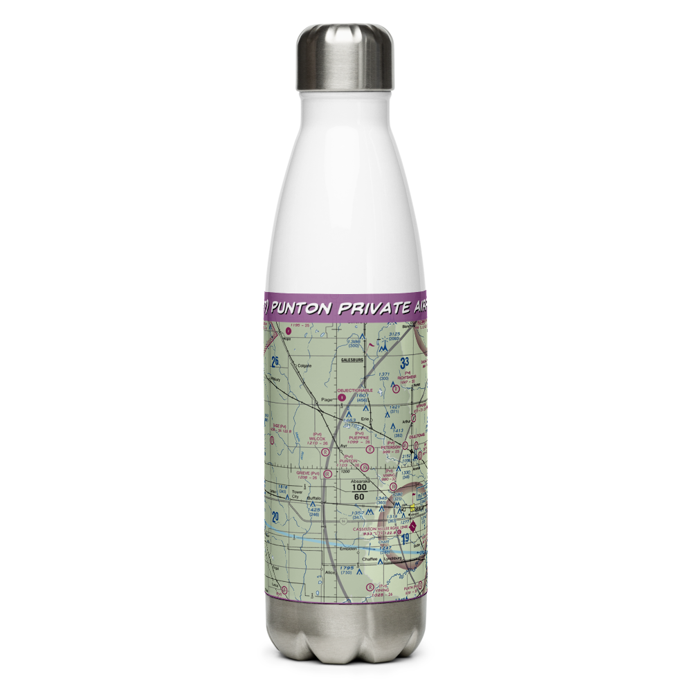 Punton Private Airport (ND07) VFR Sectional Water Bottle 