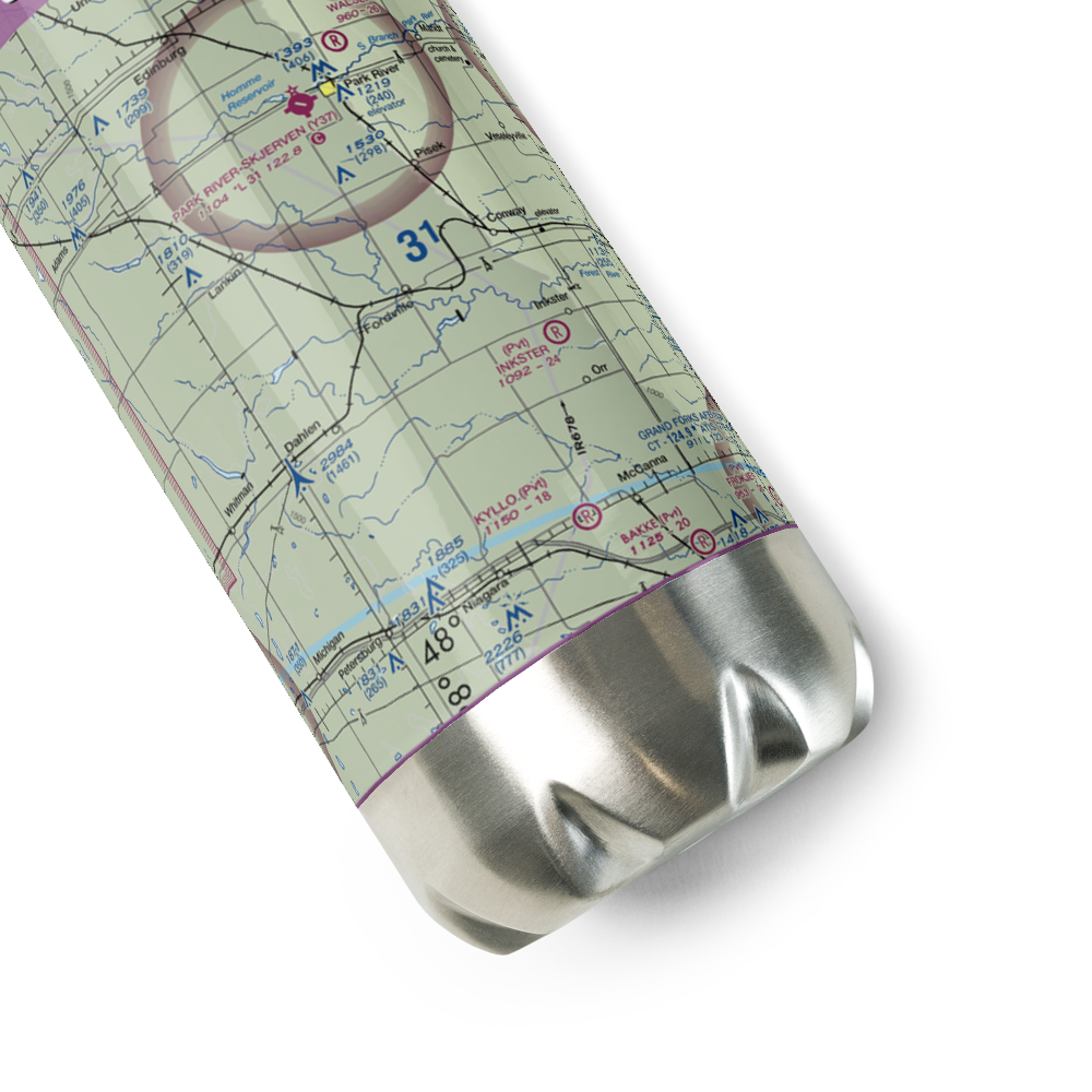 Fordville Airport (ND14) VFR Sectional Water Bottle 