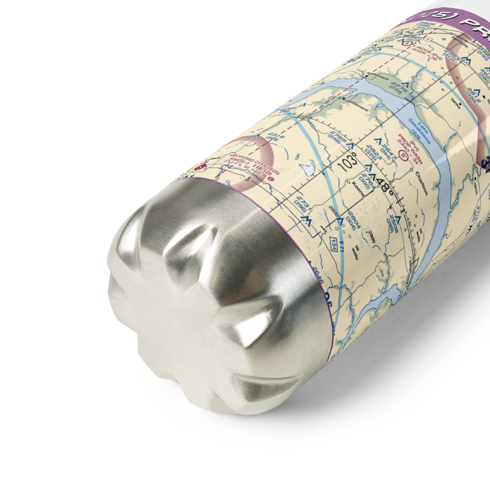 Prop Wash Field (ND25) VFR Sectional Water Bottle 