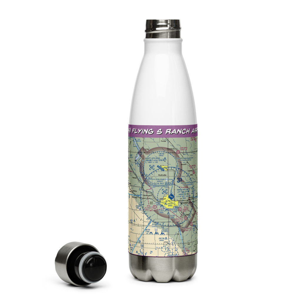 Flying S Ranch Airport (ND43) VFR Sectional Water Bottle 